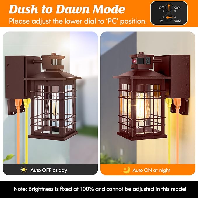 2-Pack Porch Light with GFCI Outlets, Waterproof Outside Wall Lantern Sconce 3 - Image 3