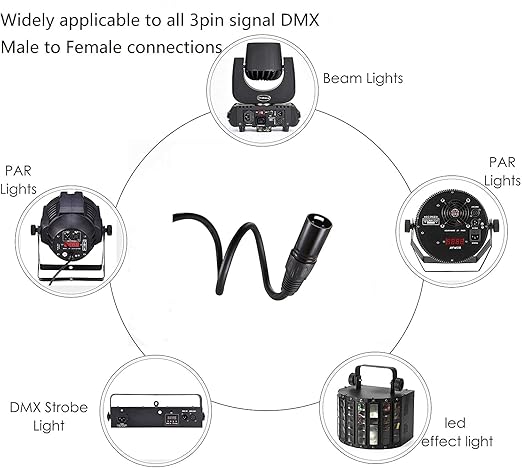 MFL. 25 ft Flexible DMX Cable 3 Pin Signal XLR Male to Female Cable Wire - Image 7