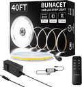 BUNACET COB LED Strip Light 40ft/12m Cool White 6500K High Lumen CRI 90+ by BUNACET