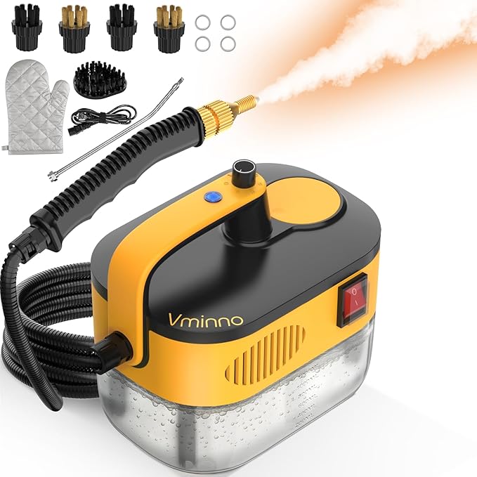 Heavy Duty Steam Cleaner for Home, Fast Heating & 1.2L Tank, 6-Level Adjustable by Vminno