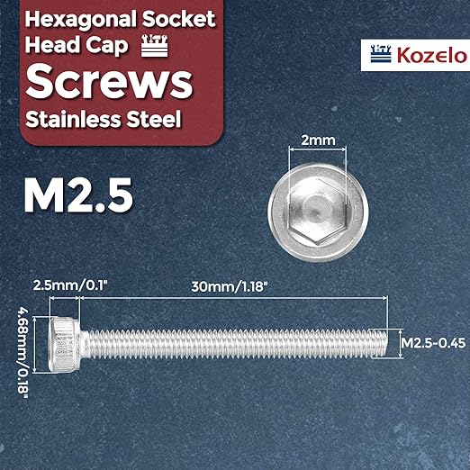 Kozelo 30pcs Socket Head Cap Screws - Image 2