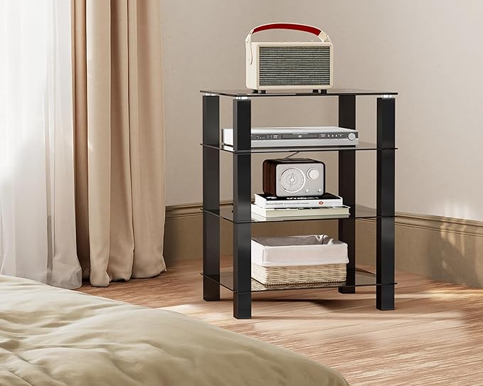 FITUEYES 4-Tier Media Stand Audio/Video Component Cabinet - Image 6