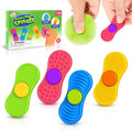 Sensory Fidget Spinnes for Kids Adults：Textured Finger Fidgets 4 Pack, Quiet by SMALLFISH
