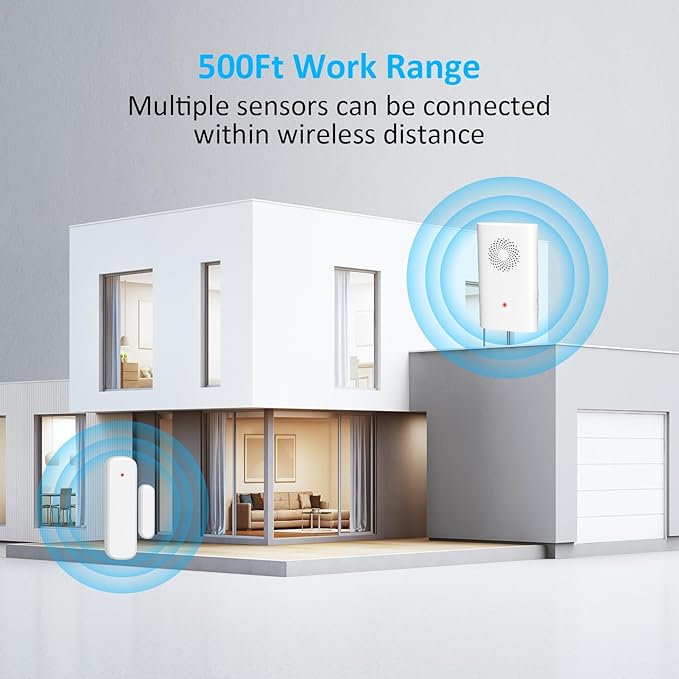 Wireless Door Sensor Chime, Door Open Alarm When Entry Business/Office/Store - Image 3