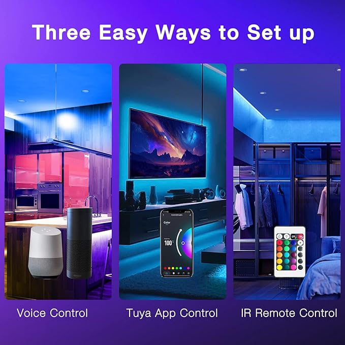 DAYBETTER Smart WiFi Led Lights 100ft, Tuya App Controlled Led Strip Lights - Image 5