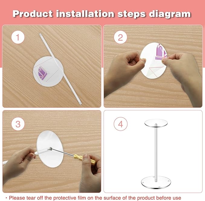 Hdkwby Acrylic Hat Display Stand 4 Pack- Thickened Base - Image 7