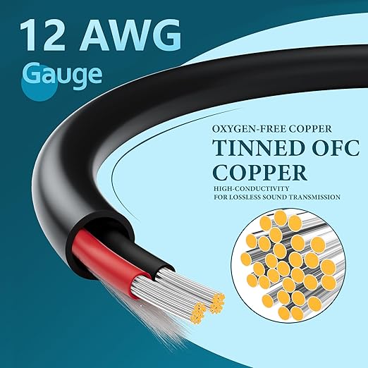 HiFind 12/2 Gauge Speaker Wire Cable 250 Ft-Tinned OFC Copper-UL CL3 Rated- - Image 3