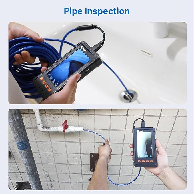 Oiiwak 50 ft Triple Lens Borescope, Drain & Sewer Camera | 4.3" 1080P, Carrying - Image 6