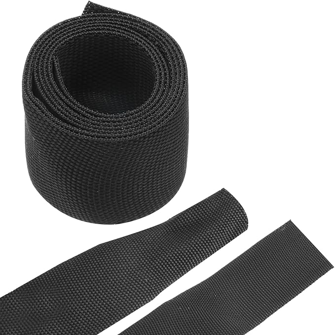 MECCANIXITY Braided Cable Sleeves Heat Shrinkable Fabric Sleeving, 1 3/8" 3ft by MECCANIXITY