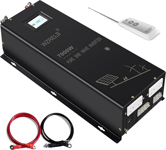 WZRELB 7000W 48V Pure Sine Wave Inverter, 48 Volt DC to AC 120V 240V Split by WZRELB