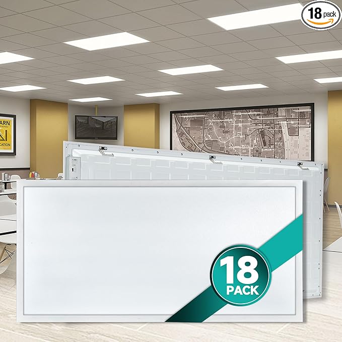 VocgoUU 18-Pack 2x4 LED Flat Panel Light Drop Ceiling, 0-10V Dimmable, 3CCT by VocgoUULighting