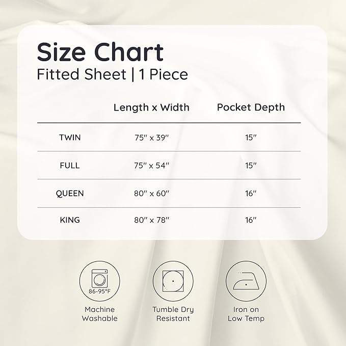 Bambaw 100% Viscose Derived from Bamboo Full Fitted Sheet Size, 15’’ Deep - Image 8