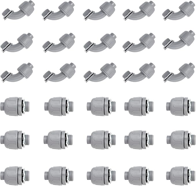3/4 inch Liquid Tight Connector PVC Flexible Conduit Connector UL Listed Liquid by Wocloer