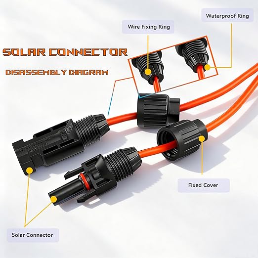 iHaospace XT60 to Solar Connector Cable 25FT/10FT/16.4FT 12AWG, XT60 Extension - Image 2