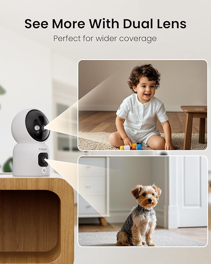 Anlapus 2 x A51D 4MP Dual Lens Indoor Security Camera, Motion Detect, Auto Track - Image 2