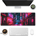 Eflxamz Desk Mat, Japanese Anime Neon Street Desk Pad, Anime City Large Gaming by Eflxamz