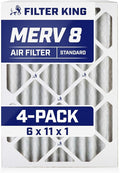 Filter King 6x11x1 Air Filter | 4-PACK | MERV 8 HVAC Pleated A/C Furnace by FilterKing