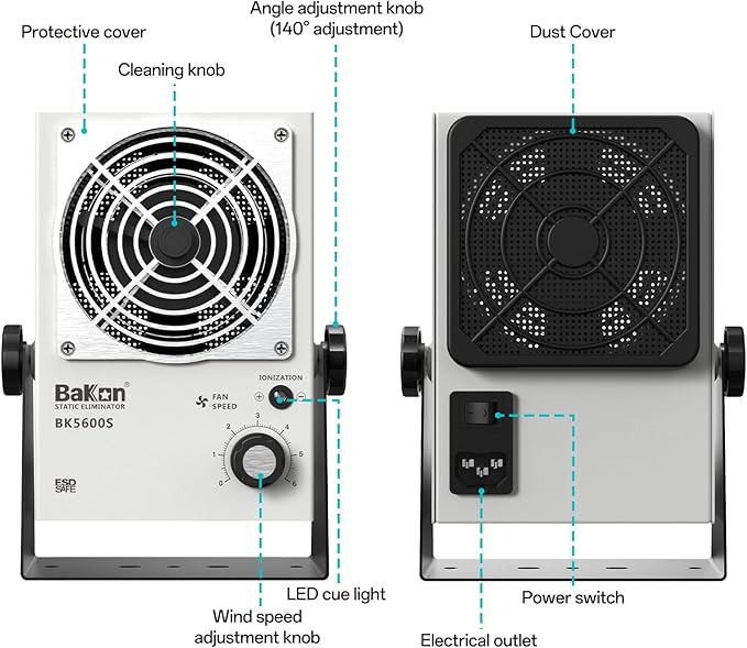 BK5600S Anti-Static Ion Fan, Ion Electric Fan, Static Eliminator, Electronic - Image 6