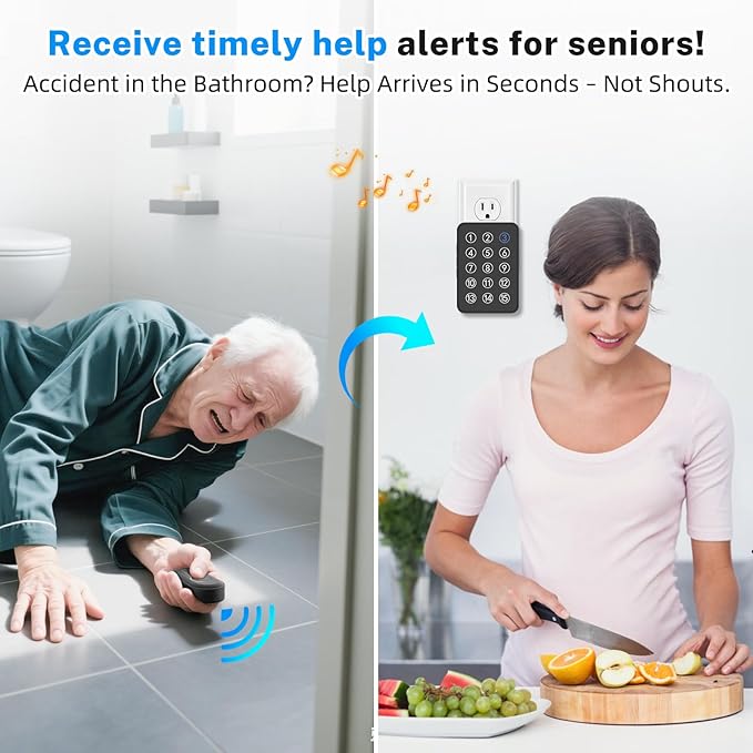 Wireless Emergency Call Button System - 500 Ft Range Caregiver Pager - Image 4