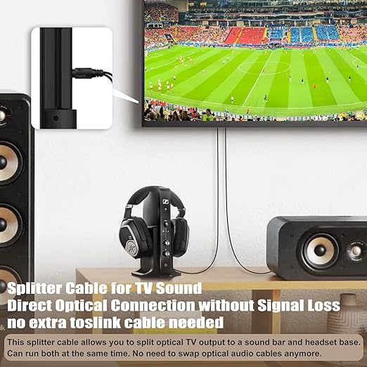 Bangun 1x2 Digital Audio Splitter Cable 15ft, Toslink Digital Fiber Optic Audio - Image 2