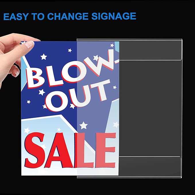 Dingelex Acrylic 11 x 17 Horizontal Sign Holder Wall Mount, Acrylic Wall Frame - Image 8