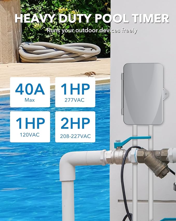 BN-LINK Pool Pump Timer, Outdoor Indoor Smart Wi-Fi Timer Box, 2HP 40A Max - Image 7