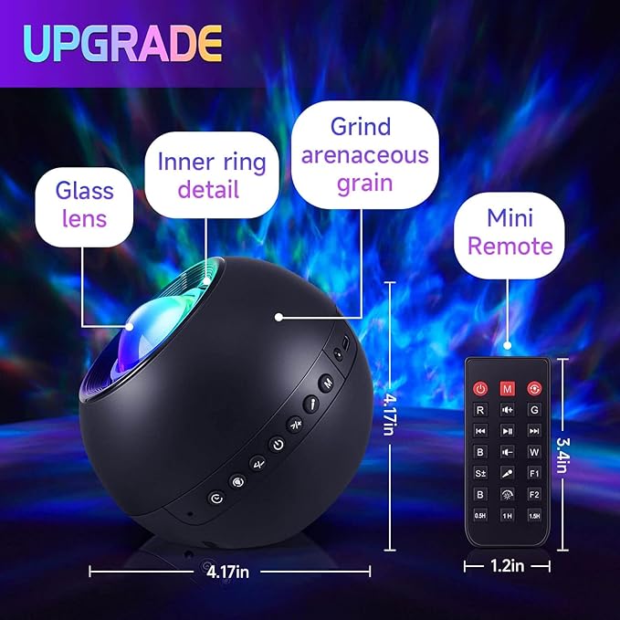 Galaxy Projector with HiFi Bluetooth Speaker & 15 White Noise Sounds - Image 6