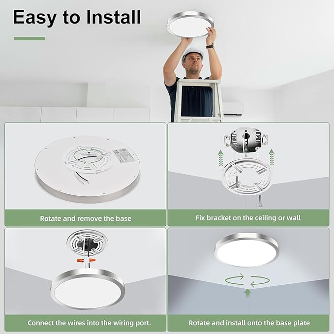 hykolity 12 Inch Selectable CCT LED Round Flat Panel Light, 24W - Image 8