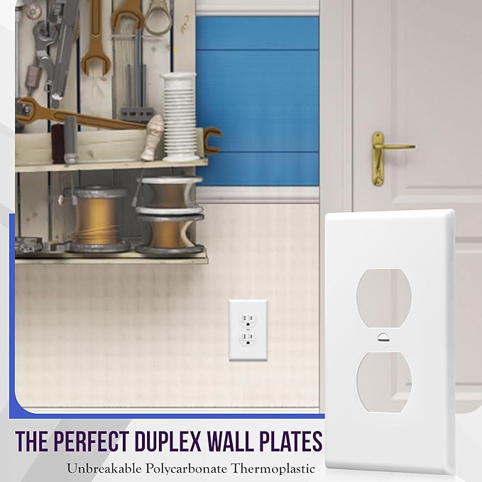 ENERLITES Duplex Receptacle Outlet Wall Plate, Electrical Outlet Cover - Image 3