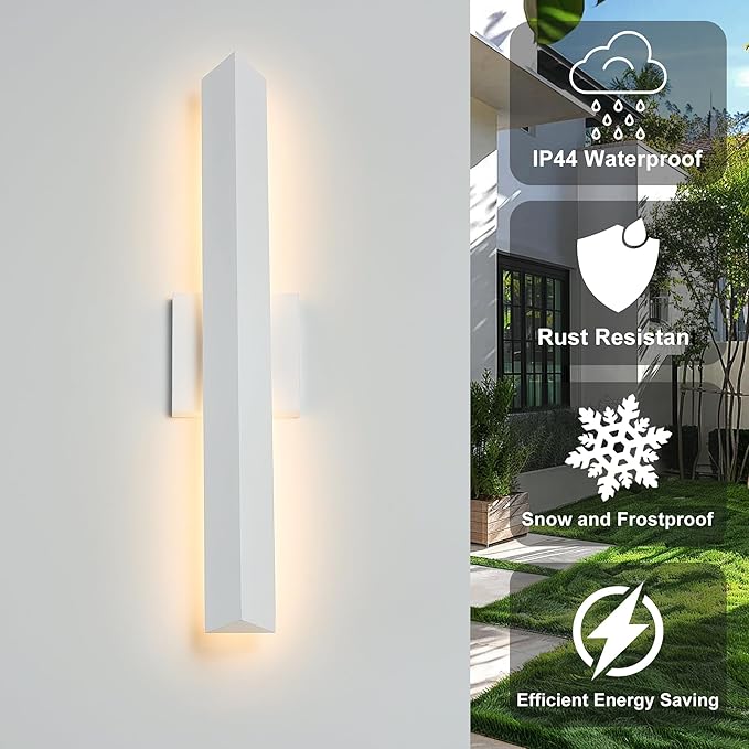 Tarentlight 2 Pack LED Outdoor Wall Lights Dimmable, 20W 3000K, 21.9" Modern - Image 9