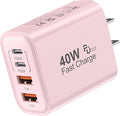 TT&C USB C Block 40W, 4 Ports Wall Plug Fast Charging Block, PD+QC Multiport by TTC
