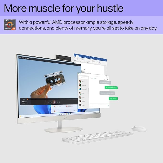 HP 27" FHD Touchscreen All-in-One Desktop Computer, 16GB DDR5 RAM 512GB SSD - Image 2