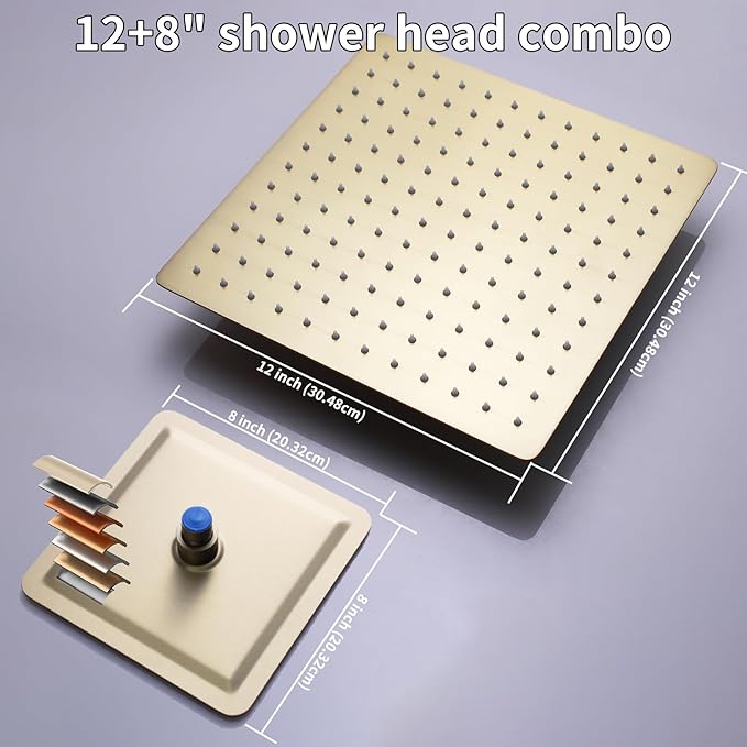 KATAIS Shower Faucet Set Brushed Gold Shower System, Temperature Display Shower - Image 8