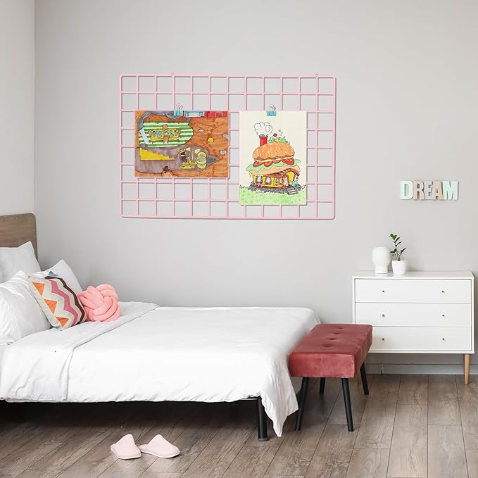 PATIKIL 12"x12" Wire Grid Panel, 2 Pack Board Photo Pictures Memo Display Grid - Image 6