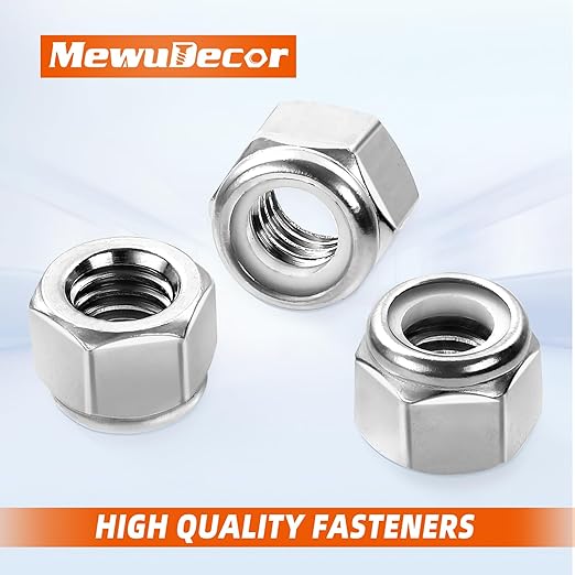 MewuDecor #6 32 Nylon Insert Hex Lock Nuts Locknuts, 304 Stainless Steel 18-8 - Image 3