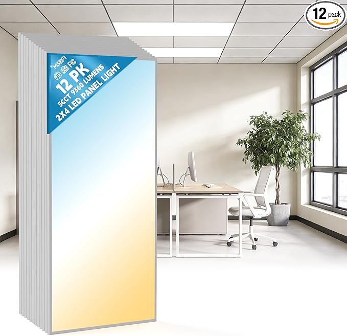 Msbfi 2x4 LED Flat Panel Lights Drop Ceiling Light Fixture 5000K 4000K 3000K by Msbfi