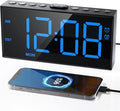 Digital Alarm Clock for Bedroom Heavy Sleepers, 7.5''Large Display, 2 Alarms by Roxicosly