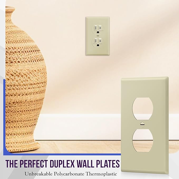 Duplex Wall Plates Kit by Enerlites 8821-I Home Electrical Outlet Cover - Image 3