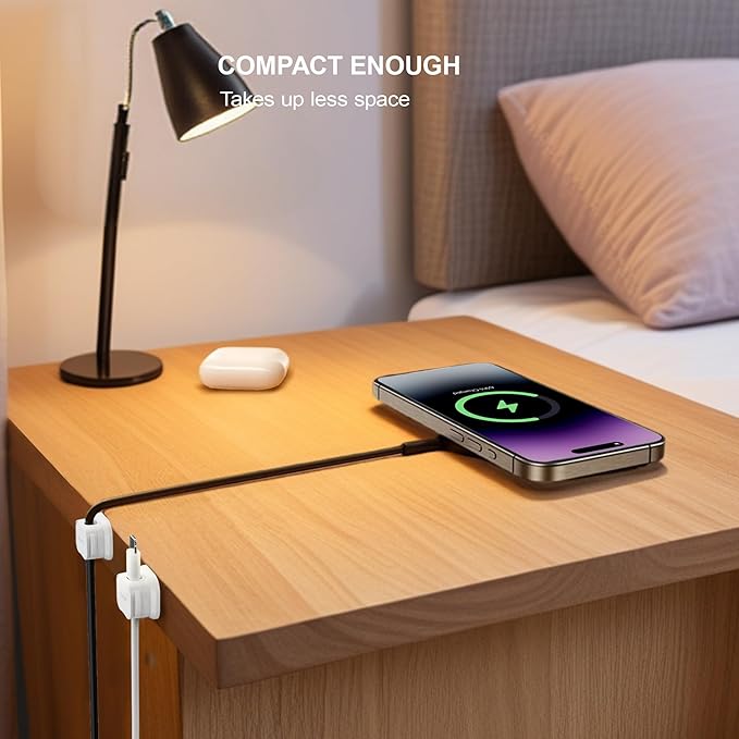 6 Pack Magnetic Cable Clip Organizer Cord Holder, Picozon Adhesive Cable - Image 5