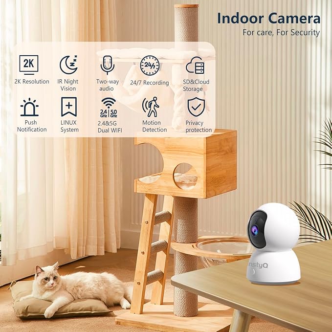Indoor Security Camera 2K, 5G/2.4G WiFi Camera - Image 2