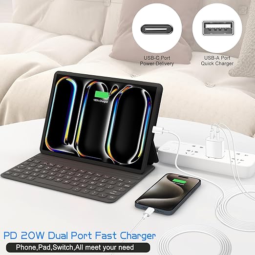 Dual Port A/C Charger for iPhone 17 16 15, Type C Charger Fast Charging Block - Image 6