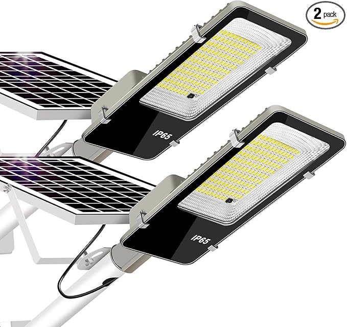 LYKENTOR Solar Lights Outdoor Waterproof IP65: 2 Pack 10000mAH Solar Street by Unknown