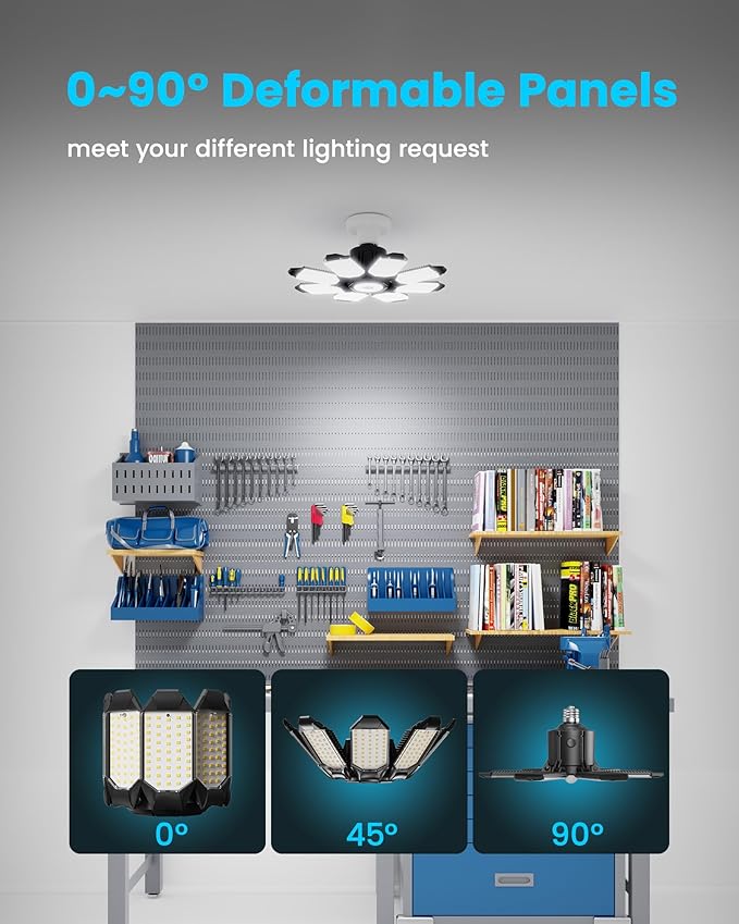 ryoza Motion Sensor Garage Lights 2 Pack, 25000LM Motion Activated Shop Light - Image 6