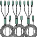 USB C Multi Charging Cable, 3 in 1 Charging Cable Nylon Braided Universal by Firsting