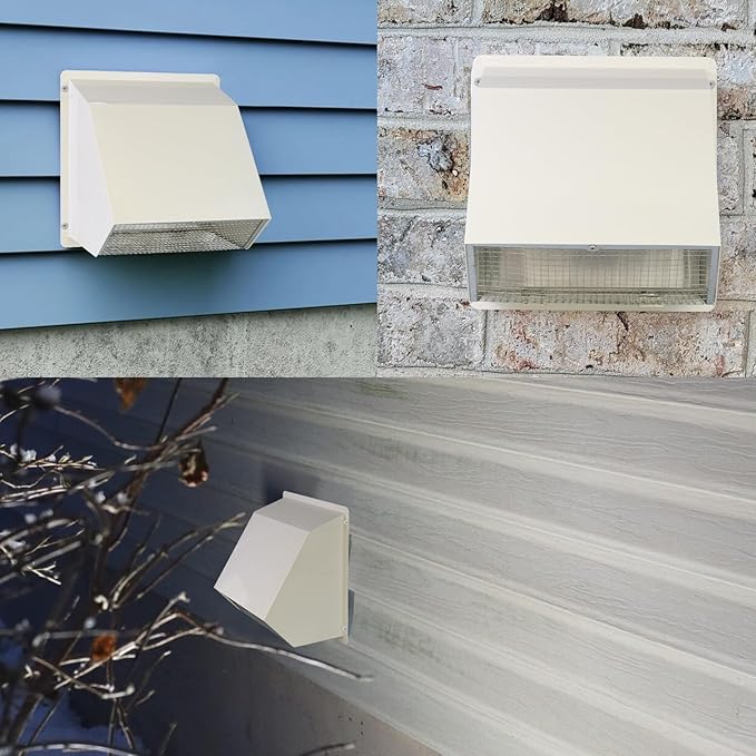 10 Inch Hooded Wall Vent with Screen and Damper, Outdoor Wall Exhaust Vent - Image 8
