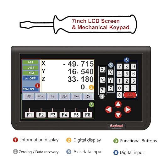 3 Axis LCD Screen Metal Shell DRO Digital Readout 3pcs 14" x 36" x 16 "5um - Image 7