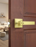 Mengico 1 Pack Gold Privacy Lever Door Handle Interior by Mengico