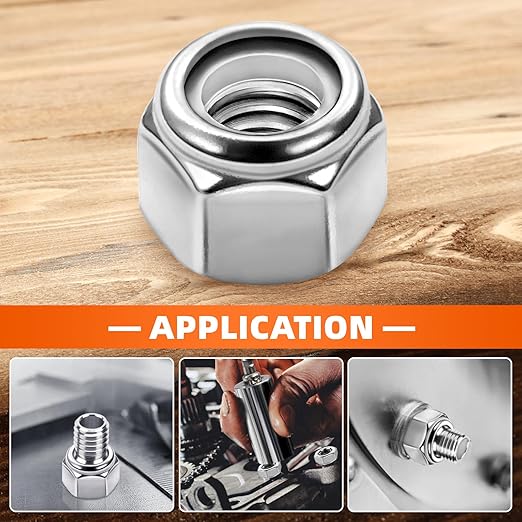 MewuDecor #10 24 Nylon Insert Hex Lock Nuts Locknuts, 304 Stainless Steel 18-8 - Image 5