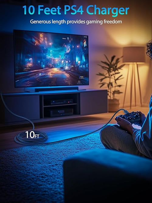 10ft PS4 Controller Charging Cable Compatible - Image 2