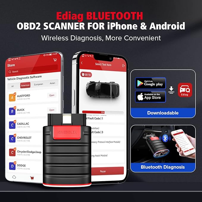 KINGBOLEN Ediag OBD2 Scanner Bluetooth, Bidirectional Scanner All System - Image 7